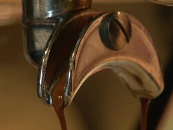 Close-up of espresso coffee dispenser Stock Footage