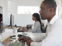 African colleagues, interacting Stock Footage