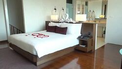 Hotel bedroom interior Stock Footage