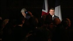 Theresa May and Emmanuel Macron attend reception at the Victoria and Albert Museum News Clip