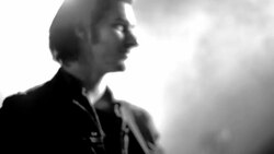 Rock band preparation onstage handheld Stock Footage