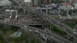 Aerial view of a busy highway interchange in Mexico City. Stock Footage