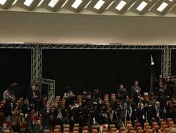 B-ROLL - Pope Francis Holds An Audience With Journalists And The Media at Hall Paul VI on March 16, 2013 in Vatican City, Vatican. (Footage by Giulio Origlia/Getty Images) Stock Footage