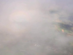 colorful shadow of airplane on the cloud Stock Footage