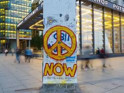 MS T/L Shot of The Wall with people / Berlin, Germany Stock Footage