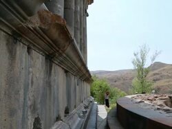 Garni, podium and columns of the Greek temple, 3rd century B.C. Stock Footage