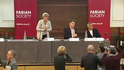 Donald Trump supporters heckle London Mayor Sadiq Khan during speech at Fabian Society News Clip