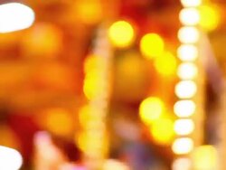 Carousel and Amusement park with kids Stock Footage