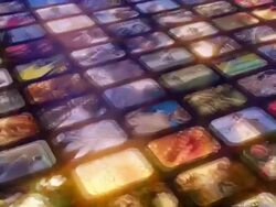 (Loop) Multimedia Wall, Information Medium, Television, Broadcasting, Display Stock Footage