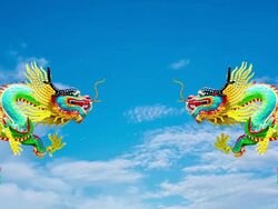 Chinese style dragon statue. Stock Footage