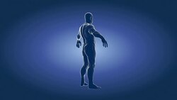 4K standard old man x-ray rotating loop isolated with luma matte Stock Footage