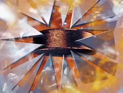 Hockey puck punch a hole in the ice wall Stock Footage