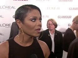 INTERVIEW: Janet Jackson on coming out to honor her friend Donatella Versace at the Glamour Magazine Honors The 2010 Women Of The Year - Red Carpet at New York NY.  Stock Footage