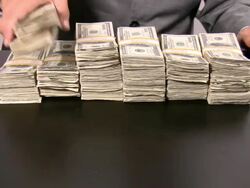 Lots of cash money. American dollars. US Paper Currency. Stock Footage