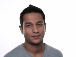 CU man looking to camera making various expressions / London, UK Stock Footage