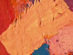 Paintbrush with oil paint on classical canvas Stock Footage