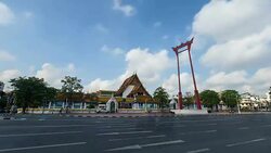 Time lapse of cloud pass though Giant Swing in Bangkok Stock Footage