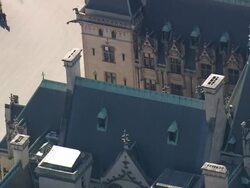 MS AERIAL ZO Shot of Biltmore Estate / North Carolina, United States Stock Footage