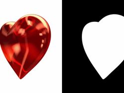 Spinning Heart (loop, alpha matte) Stock Footage