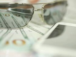 business background with new dollar bills Stock Footage