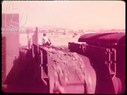 Sahara, Algeria, 1954 - Schools, coal mines, power stations and railways in Colom Bechar Stock Footage