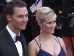 Jeff Nichols, Jacob Lofland, Tye Sheridan, Matthew McConaughey and Reese Witherspoon at MUD Premiere: 65th Cannes Film Festival at Lumiere on May 26, 2012 in Cannes, France (Footage by WireImage Video/Getty Images) Stock Footage