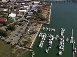MS AERIAL Shot of Beaufort / South Carolina, United States Stock Footage