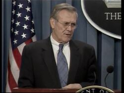 Presser by Karzai and Rumsfeld News Clip
