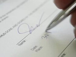 Approved and Signing business contract Stock Footage