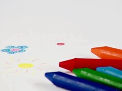 MS Shot of Painting with wax crayons / Saarburg, Rhineland Palatinate, Germany Stock Footage
