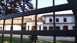 Church and church fence Stock Footage