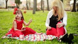 Mother and daughter in the park Stock Footage