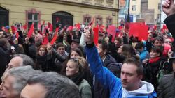 Czechs mark 25th anniversary of Velvet Revolution, protesters call for president to resign News Clip