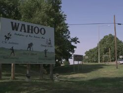 'Wahoo, Nebraska Sign' Stock Footage