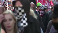 CLEAN : Anti austerity demo as UKs Conservatives meet in Manchester News Clip