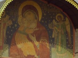 Mural on the Faceted Palace in the Kremlin Stock Footage