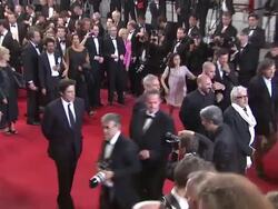 Julio Medem, Benicio Del Toro, Gaspar Noe, Elia Suleiman, Laurent Cantet, Pablo Trapero at 7 Dias En La Habana Premiere: 65th Cannes Film Festival on May 23, 2012 in Cannes, France (Footage by WireImage Video/Getty Images) Stock Footage