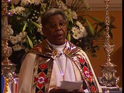 SOUTH AFRICA: MANDELA &amp; TUTU PAY TRIBUTE TO FATHER HUDDLESTON News Clip