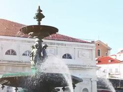 Rossio square in Lisbon Stock Footage