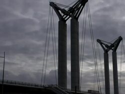 Gustave Flaubert Bridge, time lapse Stock Footage