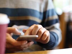 Man using smartphone Stock Footage