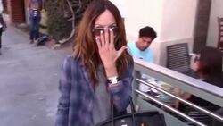 Robin Antin talks about her new dance workout & gets her nails done on Bedford in Beverly Hills Stock Footage