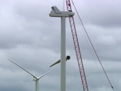 MS Shot of Blade being lifted by crane / Macarthur, Victoria, Australia Stock Footage
