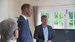 Prince William Visits Charity re Football Sex Abuse News Clip