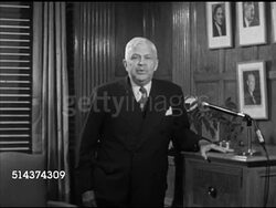 1952: SECRETARY OF DEFENSE: Charles Erwin Wilson standing in General motors office, SOT saying pleased w/ men added to Defense Department, listing names, wanting transition to be smooth, all will be meeting with one thing in mind - the country. Instructional Video