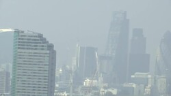 London skyline in smog News Clip