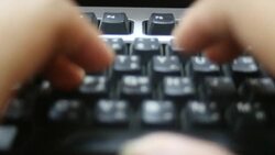 hand typing on keyboard Stock Footage