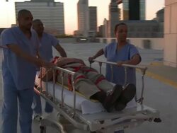 Nurses taking a patient into the hospital  Stock Footage