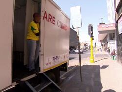 Lady Working In Mobile HIV Clinic News Clip