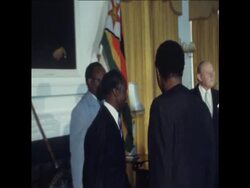 SYND 2/5/80 FIRST DIPLOMATS PRESENT CREDENTIALS TO PRESIDENT BANANA IN HARARE Instructional Video